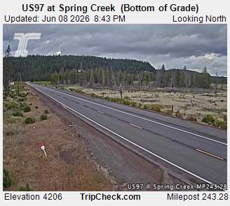 RoadCam - US97 at Spring Creek  (Bottom of Grade)